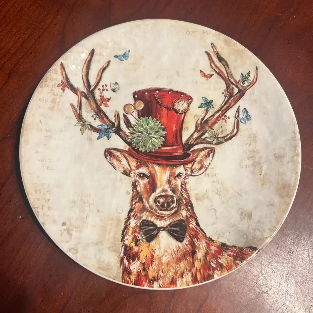 Pier One Deer Christmas Deer Top Hat Ornament Country Western Hunting Holiday